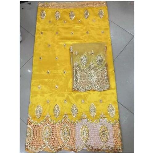 Lovely lace dress 5 Yards Gold Lurex and Sequnis in african george fabric swiss voile lace fabric with lace material LJ