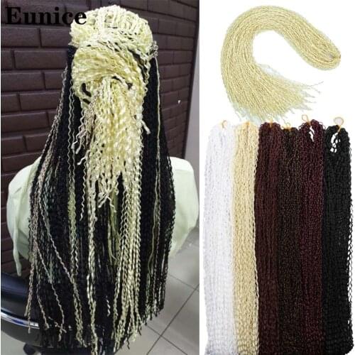 Eunice Synthetic Crochet Box Braids Thin Twist Zizi Braid 613 Hair #99j Blonde Hair Extensions 28Roots/pack Curl zizi Braids