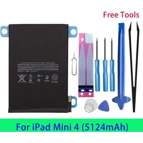 Runtianjin Replacement Tablet Battery For iPad Mini 4 Mini4 A1538 A1546 A1550 5124mAh High Capacity Bateries Free Tools