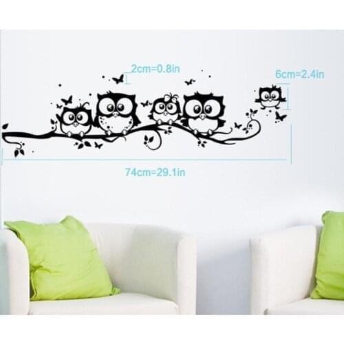 Owls Wall Sticker Tree Animals Bedroom Owl Butterfly Wall Sticker Home Decor Living Room Butterfly for Kids Rooms