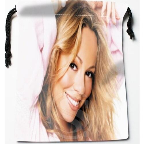 New Mariah Carey printed storage bag 18*22cm Satin drawstring bags Compression Type Bags Customize your image gifts