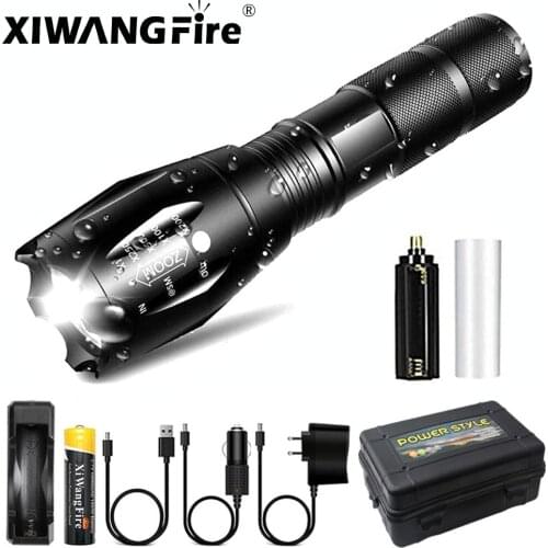 Ultra Bright Led Flashlight T6/L2/V6 Camping Outdoor Torch 5 Lighting Modes Waterproof Zoomable Bicycle Light Use 18650 Battery