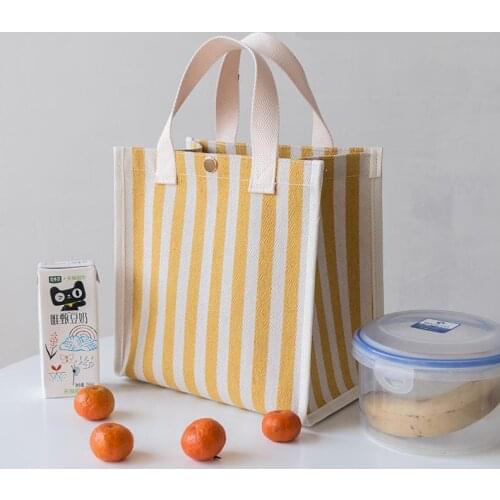 Waterproof Portable Lunch Bag Japanese Food Large Capacity Mommy Canvas Bento Picnic Pouch Kids Lunch Bags