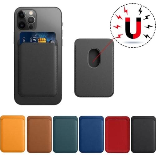Mag Adsorption Safe Wallet Solt For iPhone 12 Pro Max 12Mini Macsafe Case Leather Magnetic Card Holder Ultra Thin Phone Cover