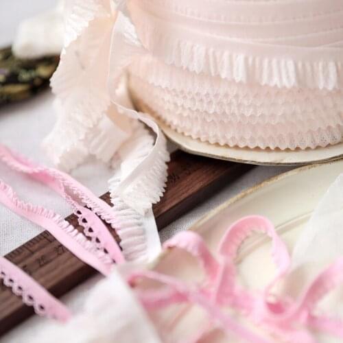 1M Embroidery Lace Fabric Lace Ribbon Curtain Pink Lace Fabric DIY For Doll Clothes Crafts Sewing Trim Decorations dentelle LP40