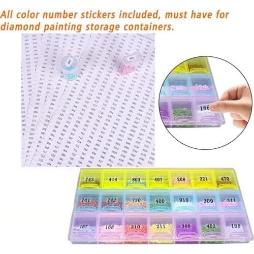 20 sheets Diamond Painting Tools Number label stickers for Square Round Diamond painting Storage Box Accessory Tools A4 size