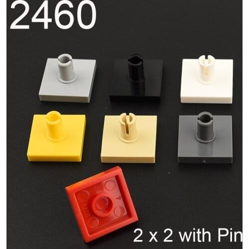 10PCS 2460 Tile Special 2 x 2 with Pin Building block accessories parts MOC DIY Education Build Toys Brick