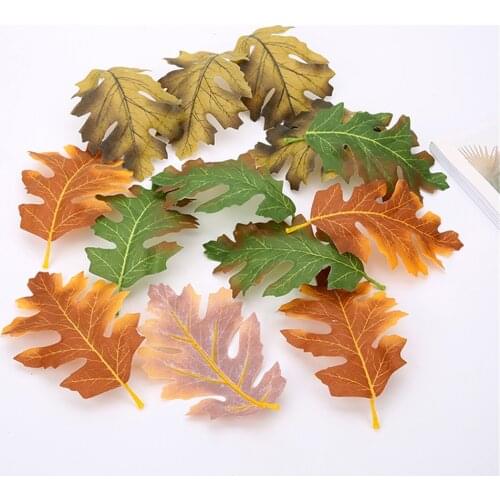 10pcs Artificial Maple Leaves For Autumn Decoration Fall Leaves DIY Wedding Party Christmas Crafts Thanksgiving Day New Years