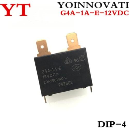 10pcs/lot G4A-1A-E-12VDC G4A-1A-E-24VDC G4A-1A-E 12V 24V 20A 250VAC Power Relay
