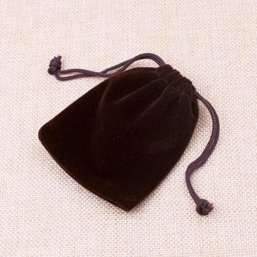 New Cheap 100Pcs 7x9cm Brown Velvet Drawstring Pouch Bag/Jewelry Bag,Christmas Wedding Gift Bags & Pouches
