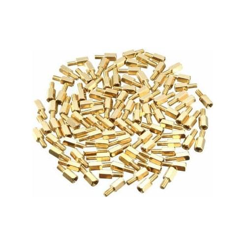 100pcs M3 7+6mm Female Male Thread Brass Hex Standoff Spacer Screws PCB Pillar