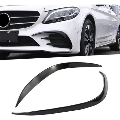 2Pcs Car Front Bumper Spoiler Splitter Cover for Mercedes-Benz C-Class C200 C260 W205 2019