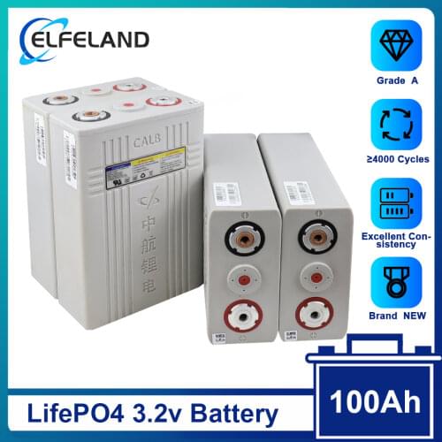 4Pcs 3.2v 100ah Lifepo4 battery 12v100AH Lithium iron phosphate cell batteries NEW CALB ca100 Plastic for solar RV pack to 24V