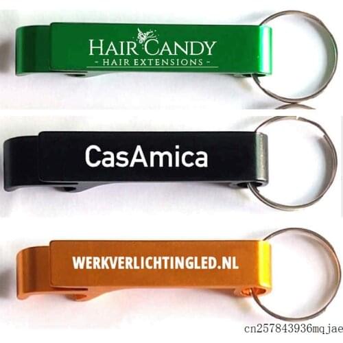500pcs 4 In 1 Bottle Opener Keychain Beer Coconut Opener Beer Bar Tool Wedding Favors and Gifts Can Print Logo