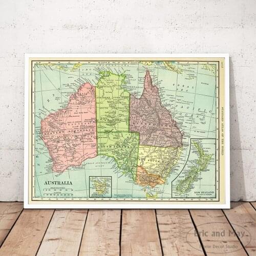 Australia Map Quotes Modern Decorative Wall Pictures For Living Room Canvas Painting Art No Frame Posters And Prints Home Decor
