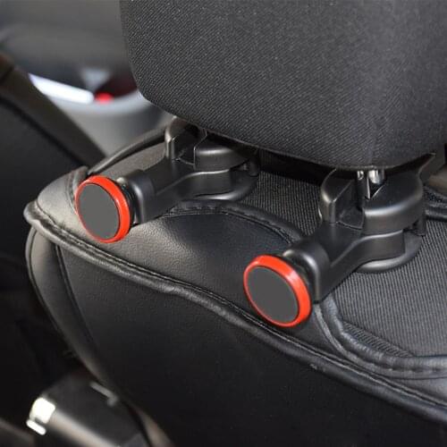 Car 2pcs Dual-use Car Headrest Mount Magnetic Mobile Phone Holder Bag Hooks Seat Back Hangers Stand for IPhone IPad IPod Travel