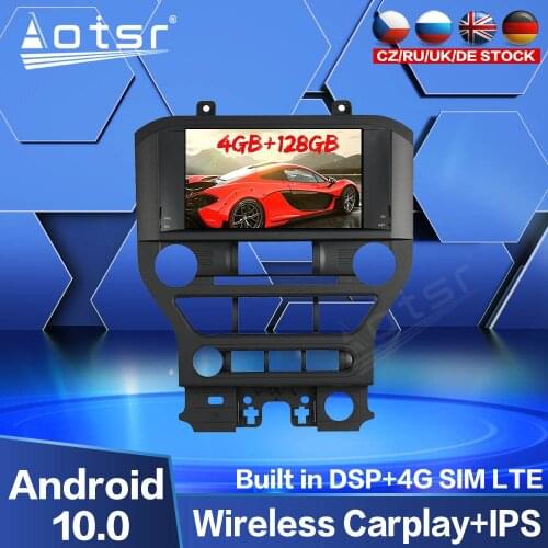 4G 128GB Carplay Android Radio GPS NavigatioN For Mustang 2015 2016 2017 2018 Car Multimedia DVD Video Audio Stereo Unit Screen