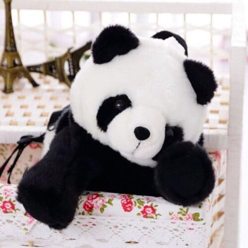 35cm Plush Panda black and white Backpacks Kindergarten bag Adjustable Schoolbags cute soft good quality Children Gifts Toys