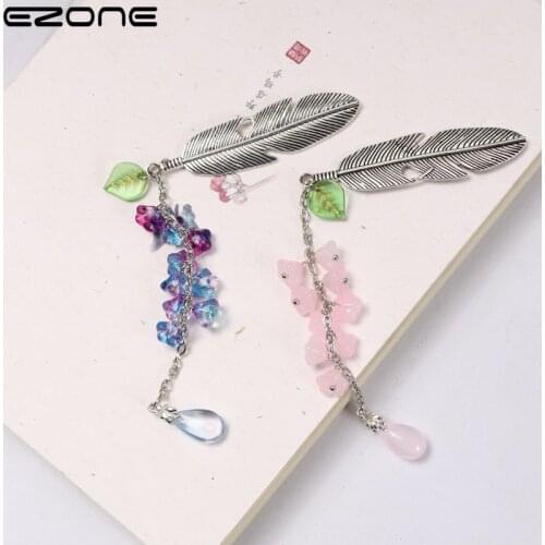 EZONE 1PCS Manual Bouquet Tassel Bookmark Metal Retro Chinese Style Creative Products Cultural Creation Gift Student Stationery
