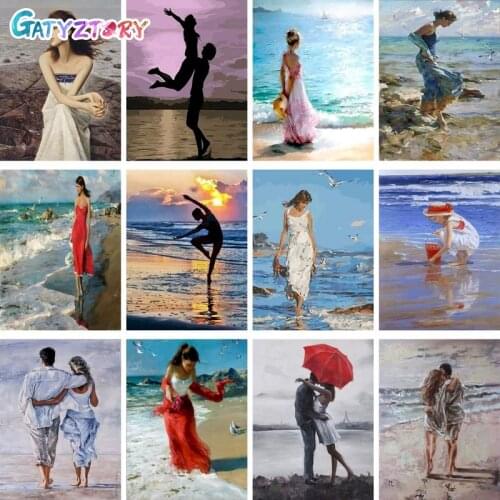 Gatyztory Painting By Numbers For Adults Girl Figure Coloring By Numbers Acrylic Paints Set Decorative Frames Home Decor