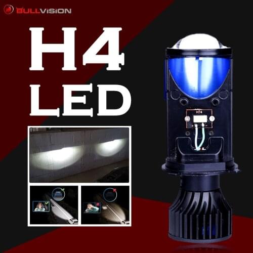 H4 LED with Lens H4 Bi-LED Mini Projector Lenses auto cars Headlight Bulbs Auto High/Low Beam 25000 Lumens perfect vision