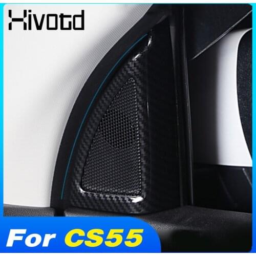 Hivotd Front Triangle Speaker Cover Trim A Pillar Horn Decoration Frame Inner Car Styling Accessories For Changan CS55 2017-2020