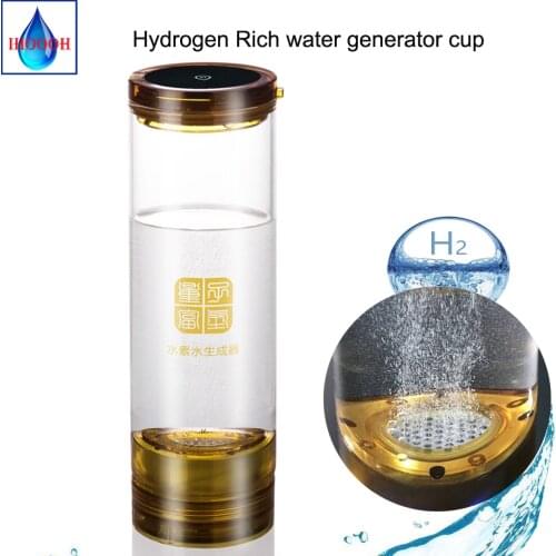 H2 Ionic Membrane Electrolysis Hydrogen Water Generator 600ML USB Rechargeable Anti Aging ORP Alkaline Glass Cup/Bottle Gift