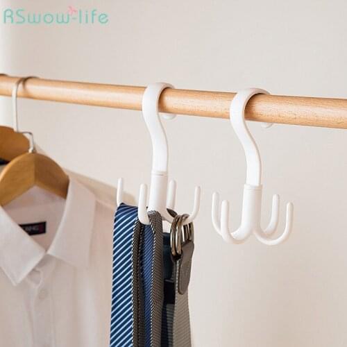 Creative Rotary Multi-Purpose Hanger For Clothes Tie Belt Wardrobe Silk Scarf Hangers Rack Household White Gray Rotatable Hook