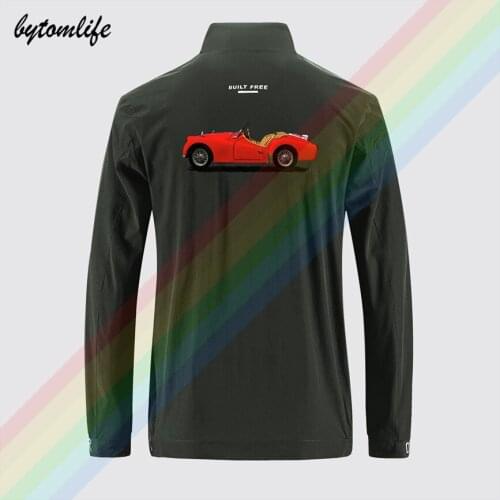 1959 triumph tr3 motorcycle jacket mens Outdoor zippered comfortable Light Soft Fashion casual Back printing Asian size