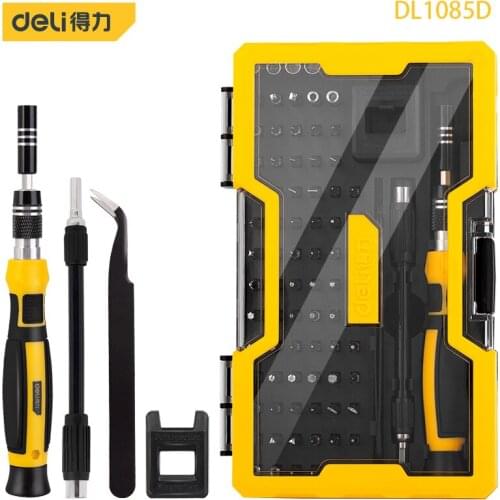 Deli DL1085D 85-Piece Precision Screwdriver Set Chrome Vanadium Steel Includes Slotted Screwdriver And Phillips Screwdriver