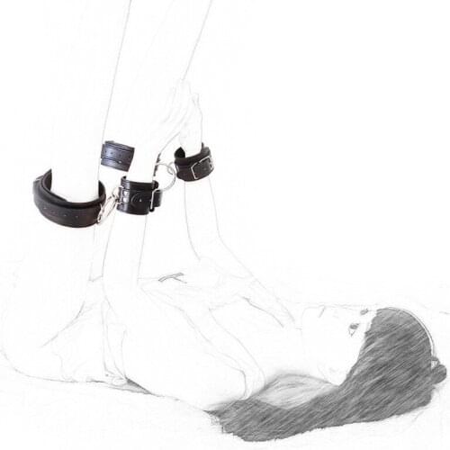 SM Hand Leg Cuffs Bdsm Set Algemas Handcuffs Bdsm Bondage Pu Leather LegCuffs Restraints Couple Men Women Adult Sex Toys