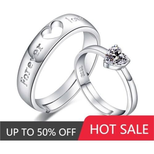 2021 New Women Korean Trendy Couple Pledge Love Ring Sets Female Engagement Lovers Wedding Men Finger Rings Jewelry