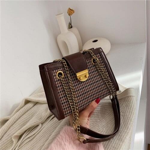 2021 New Bag PU Leather Solid Color Shoulder Bag Fashion Solid Color Shoulder Chain Bag Messenger Bag Tote Bag