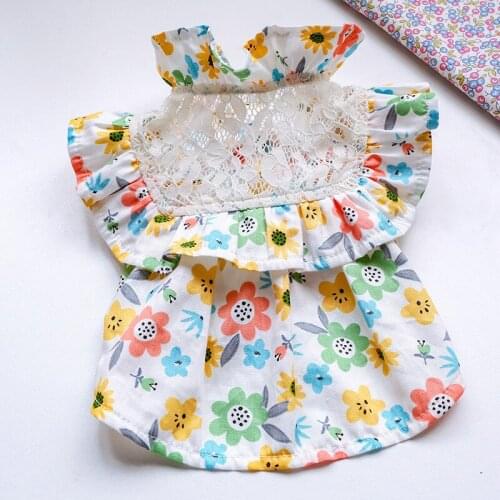 Spring and Summer New Fashion Luxury Pet Dog Cat Princess Skirt with Flowers Thin Dog Dresses Shirts for Small Dogs