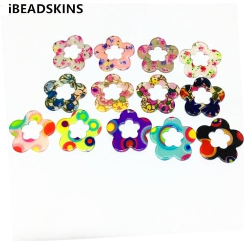 New arrival! 33x32mm 100pcs/lot acrylic Flower shape charm for earrings accessories,Earring parts,Jewelry Findings making