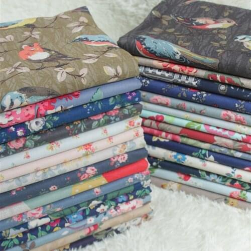 1 Meter 100% Cotton Plain Fabric With Rural Squid Rose Print , Handmade DIY Bag Cloth CR-767