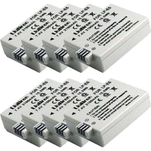Wholesale 8pcs bateria batterie lp-e5 LP E5 camera battery for Canon EOS 450D 500D 1000D Kiss X3 F Xsi camera