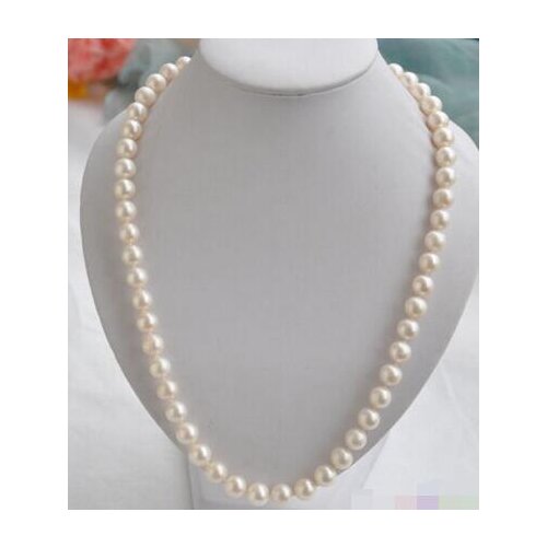 White round freshwater cultured 7-8mm pearl necklace 18"