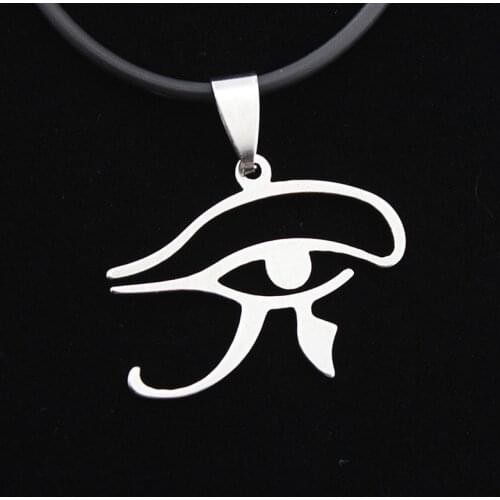 Drop Shipping Stainless Steel Ancient Egypt Eye Of Horus Necklace Women Men Choker Jewelery Eyes Pendant Statement Necklace Gift