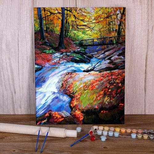 Landscape Stream Painting By Numbers Set Oil Paints 50*70 Picture By Numbers Photo New Design Crafts Adults Drawing