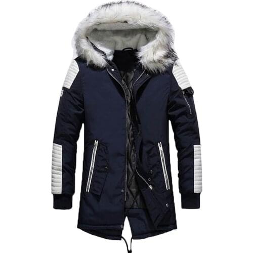Hot Jacket Men Thick Warm Cotton-Padded Outwear Winter Coat Men Jackets Hooded Collar Thick Parka Clothing veste homme Wholesale