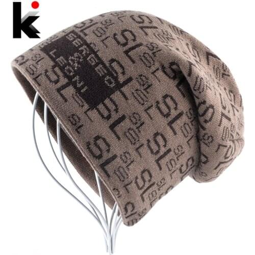 Mens Warm Bonnets Winter Fashion Knitted Letter beanie Hats For Men Thick Outdoor Skullies Beanies Hip Hop Knitting Caps Women
