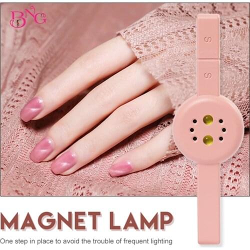 2 In 1 Magnetic Stick Nail Dryer Cat Eye Mini UV LED Lamp Pink Black White USB Cable Curing Nail Art Magnet Gel Tool