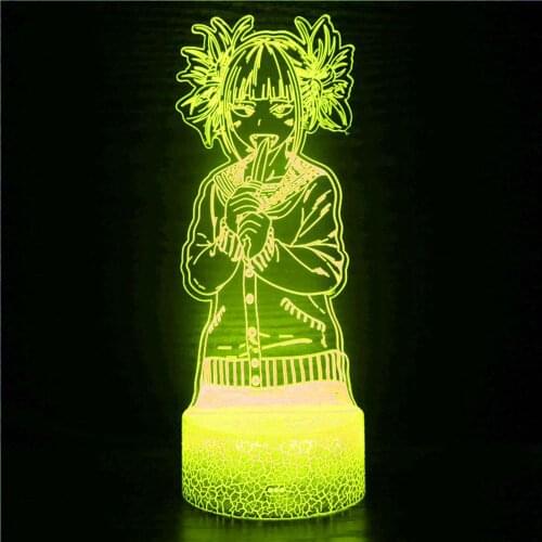 LED Night Light My Hero Academy Toga Himiko Figure USB Night Light Childrens Gift Bedroom Decoration Light Bedside 3D Light