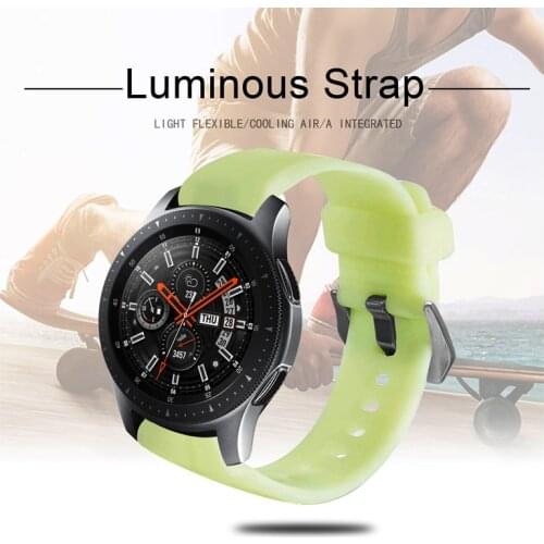 AKGLEADER Luminous Strap For Samsung Galaxy Watch 46MM Gear S3 22mm Watchband Soft Rubber Bracelet For Huawei GT/GT2 Watch Band