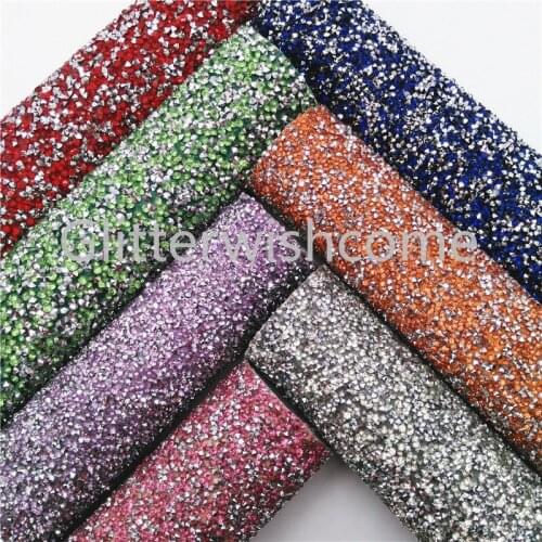 Glitterwishcome 21X29CM A4 Size Diamond Glitter fabric Vinyl for Bows, GM3150B