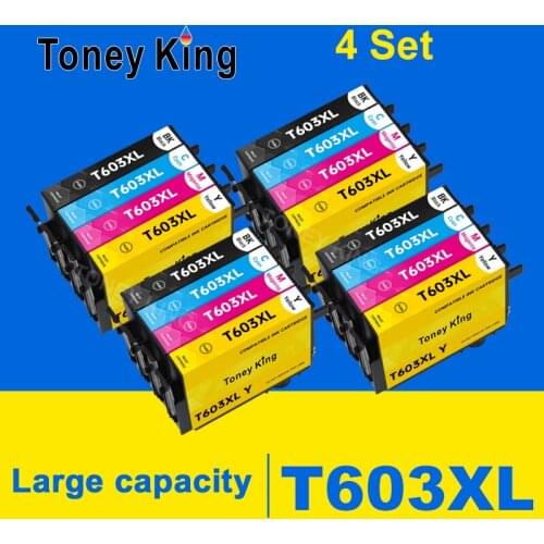 Toney king 603XL E-603 T603 Ink Cartridge Compatible for Epson 603 XL Printer XP-2105 XP-3100 XP-3105 XP-4100 XP-4105 WF-2810DWF