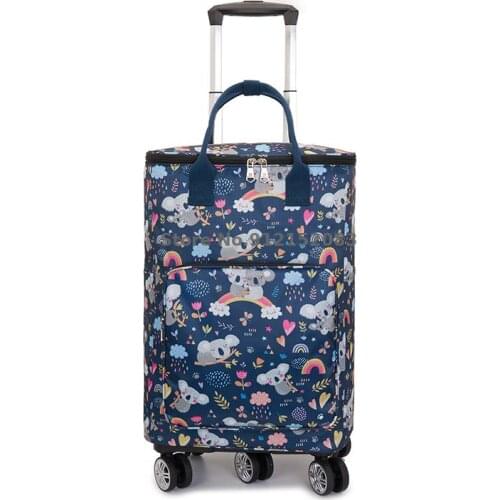 Universal Wheel Lightweight Trolley Bag Handbag Four-wheel Shopping Grocery Cart Waterproof Large-capacity Disassembly Folding T