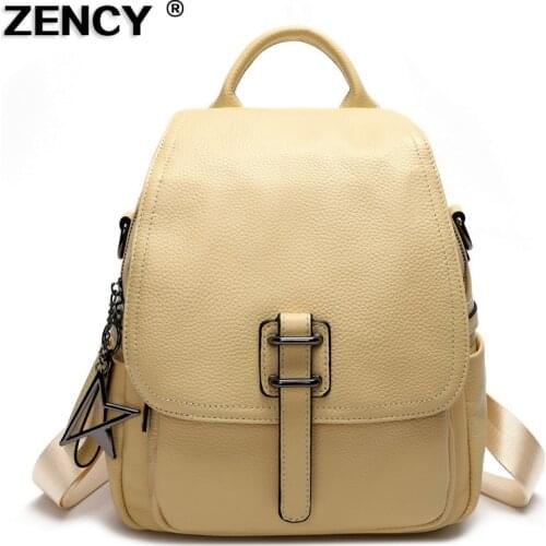 2021 NEW Excellent HOT 100% Genuine Cow Leather Womens Backpacks Lady Top Layer Cowhide Large Capacity School Book Backpack Bag