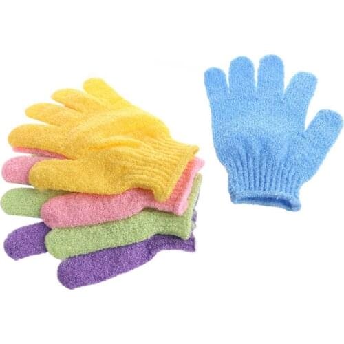 1PC Exfoliating Bath Gloves Resistance Face Body Massage Peeling Wash Skin Rubbing Mud Mittens Shower Scrub Nylon Gloves